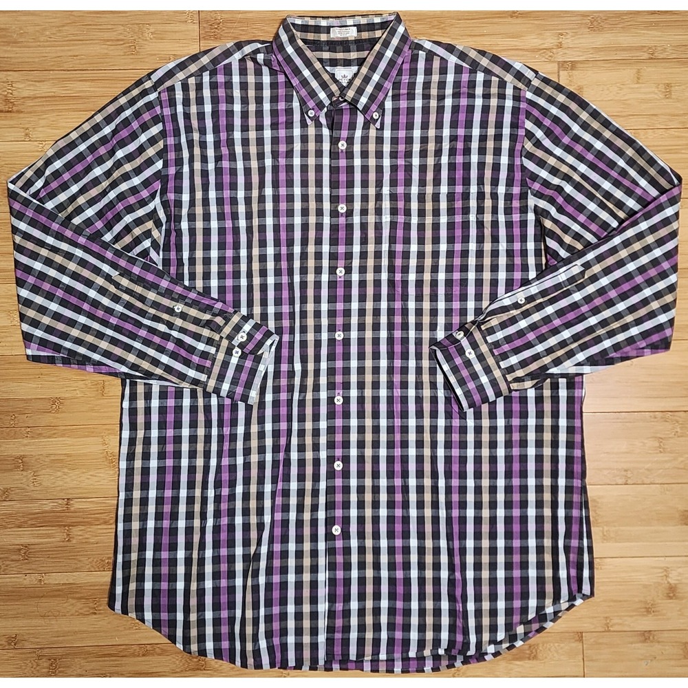 Peter Millar Shirt Mens XL Weekender Wash Long Sleeve Button Up Plaid Multicolor